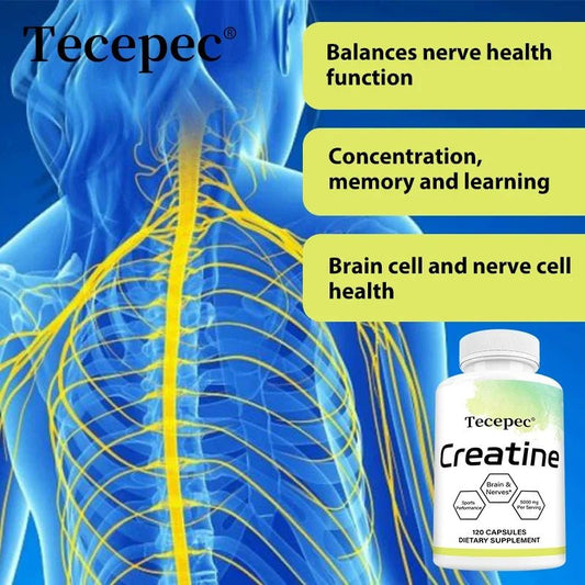 Creatine - Builds Muscle, Improves Athletic Performance, Enhances Physical Endurance and Improves Recovery - 120 Capsules