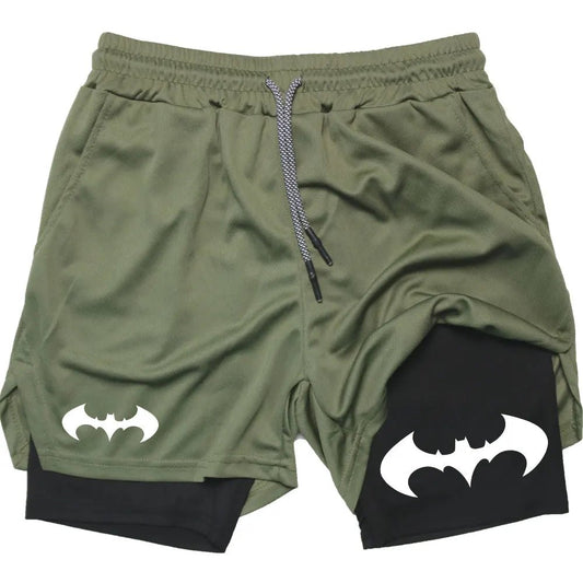 Gym Shorts Men Double-deck Workout 2 In 1 Quick Dry Training Short Pants Fitness Jogging Running Y2K Sportwear