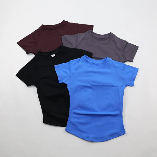 Women's Gym Sets Seamless Yoga Clothing Short Sleeve Shirts Butt Lifting Leggings Two Piece Outfits Woman Activewear Workout Set