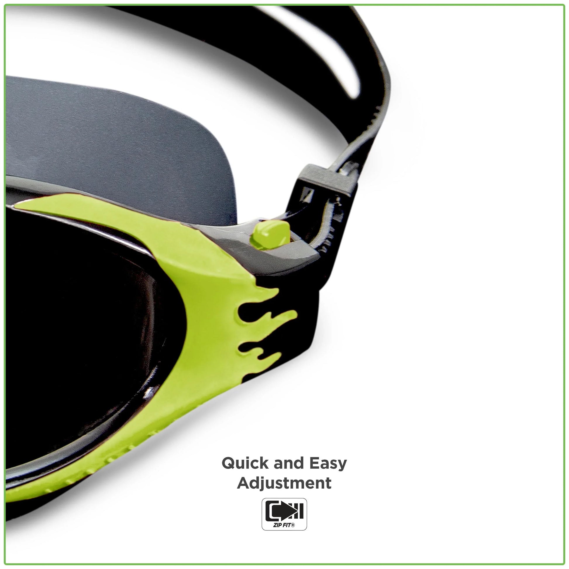 Tidal Sport Mirrored Black and Green Swimming Sport Goggles