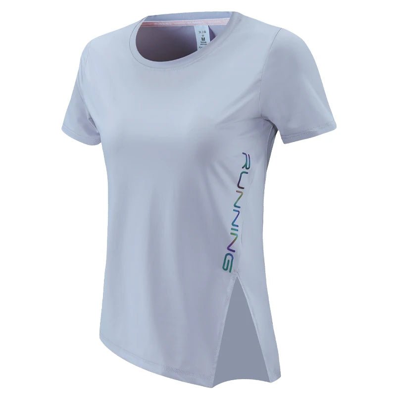 Woman Sports Tshirts Fitness Running Jogging Yoga Tilted Tee Workout  Mesh Sexy Female Fashion Open Slim Short Sleeves