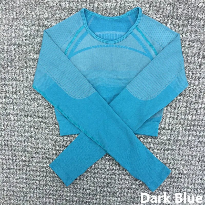 Gym Yoga Set Women Geo Seamless Sport Workout Sports Bra Suit Fitness Crop Tank Top High Waist Pant Long Sleeve Sportswear