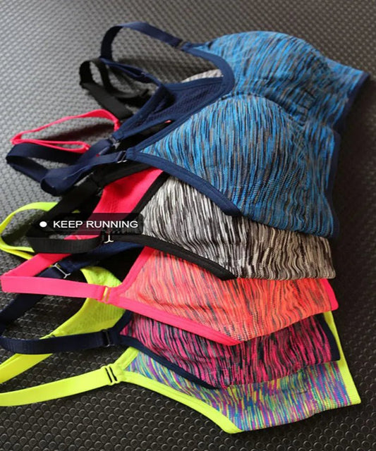 Women Sports Yoga Bra breathable quick dry Top Shockproof Cross Back Push Up fitness active Bra Gym Running Bra