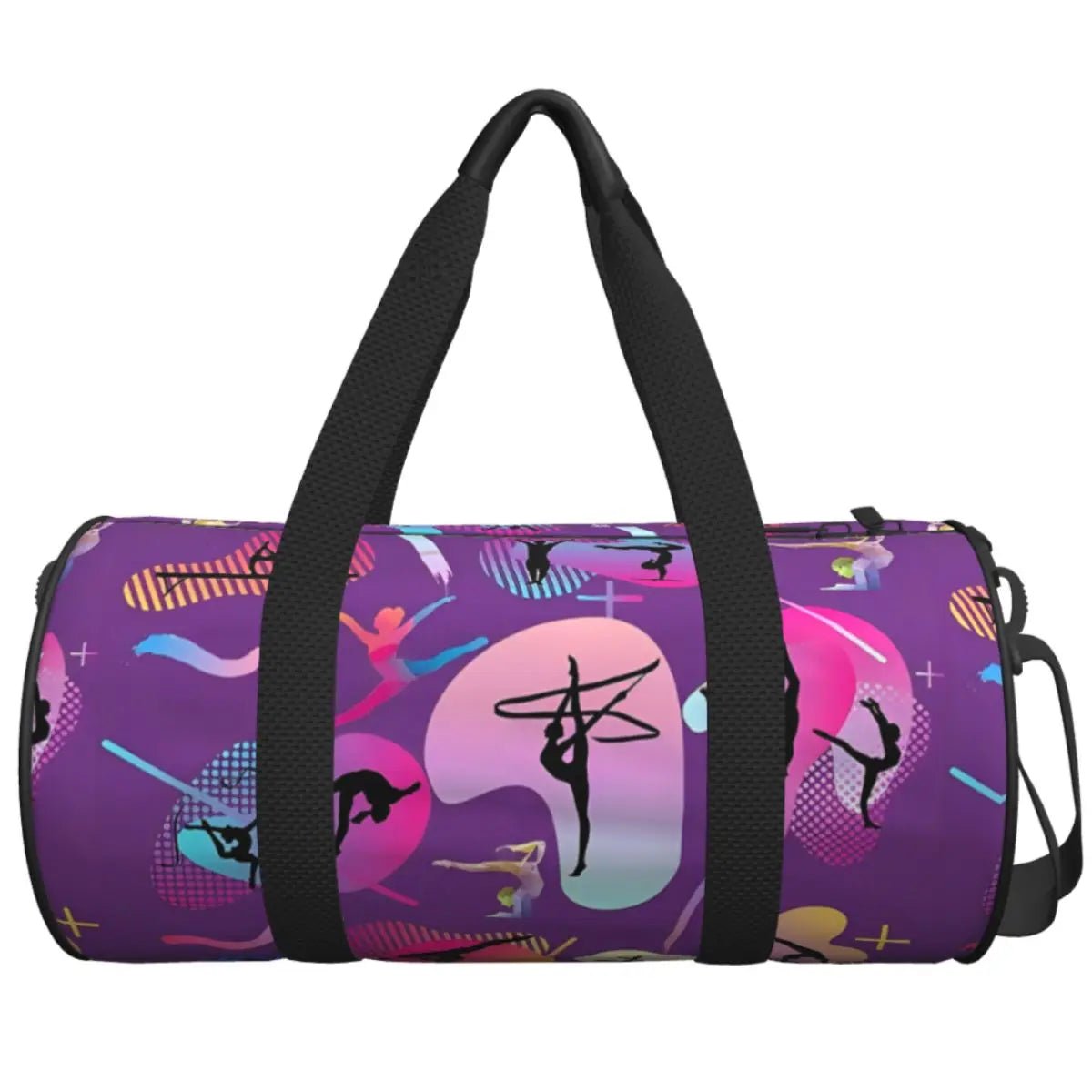 Gym Bag Gymnastics Girl Colorful Pattern Modern Sport Sports Bag with Shoes Couple Weekend Handbag Novelty Travel Fitness Bag