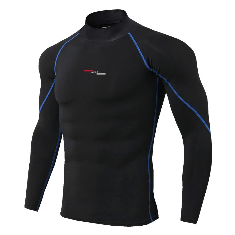 Mens Running T-shirts Compression Long Sleeve Sport Shirts Spider Printing Fitness Training Jogging Gym Quick Dry Tee