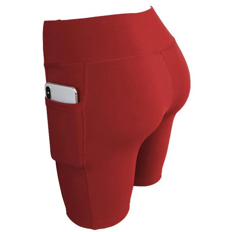 Women's High Waist Yoga Gym Shorts Lifting Push Up Tight Cycling Biker Shorts with Pockets Ideal for Running & Lady Gym Workouts