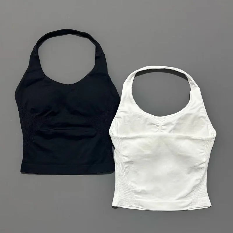 Woman  Yoga Clothing Backless Tank Tops Gym Vest  Push Up Sport Bras Running Vest Workout Tops Activewear Exercise Fitness