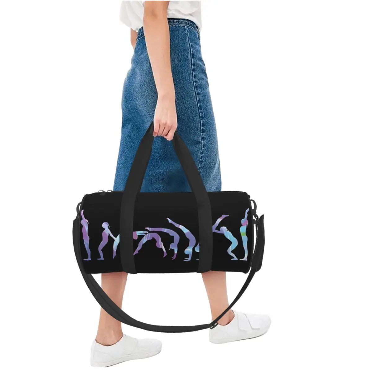 Gym Bag Gymnastics Girl Colorful Pattern Modern Sport Sports Bag with Shoes Couple Weekend Handbag Novelty Travel Fitness Bag