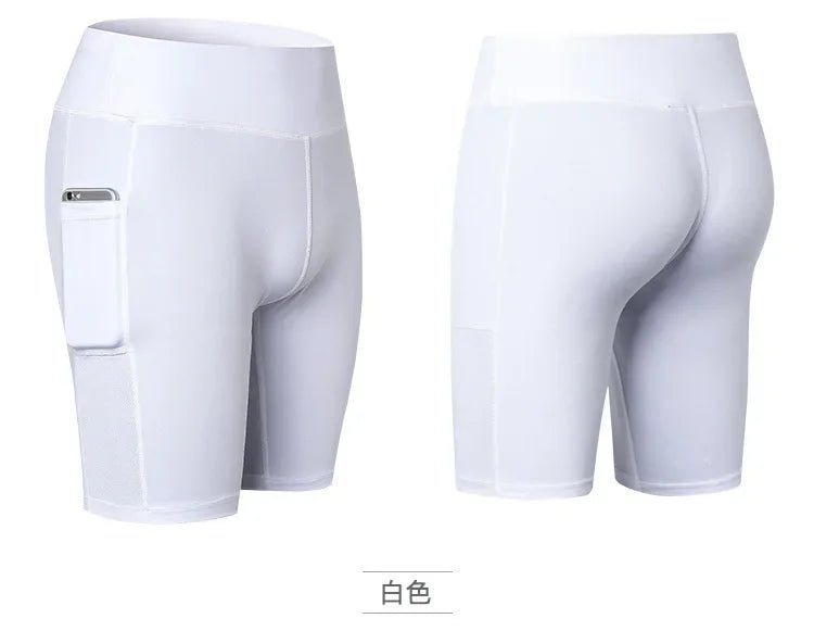 Women's High Waist Yoga Gym Shorts Lifting Push Up Tight Cycling Biker Shorts with Pockets Ideal for Running & Lady Gym Workouts