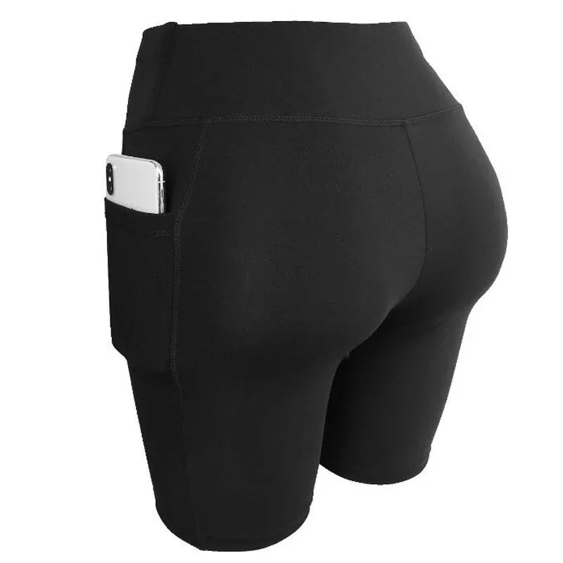 Women's High Waist Yoga Gym Shorts Lifting Push Up Tight Cycling Biker Shorts with Pockets Ideal for Running & Lady Gym Workouts
