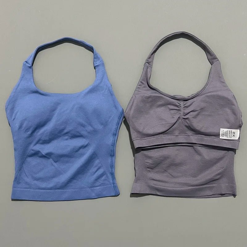 Woman  Yoga Clothing Backless Tank Tops Gym Vest  Push Up Sport Bras Running Vest Workout Tops Activewear Exercise Fitness