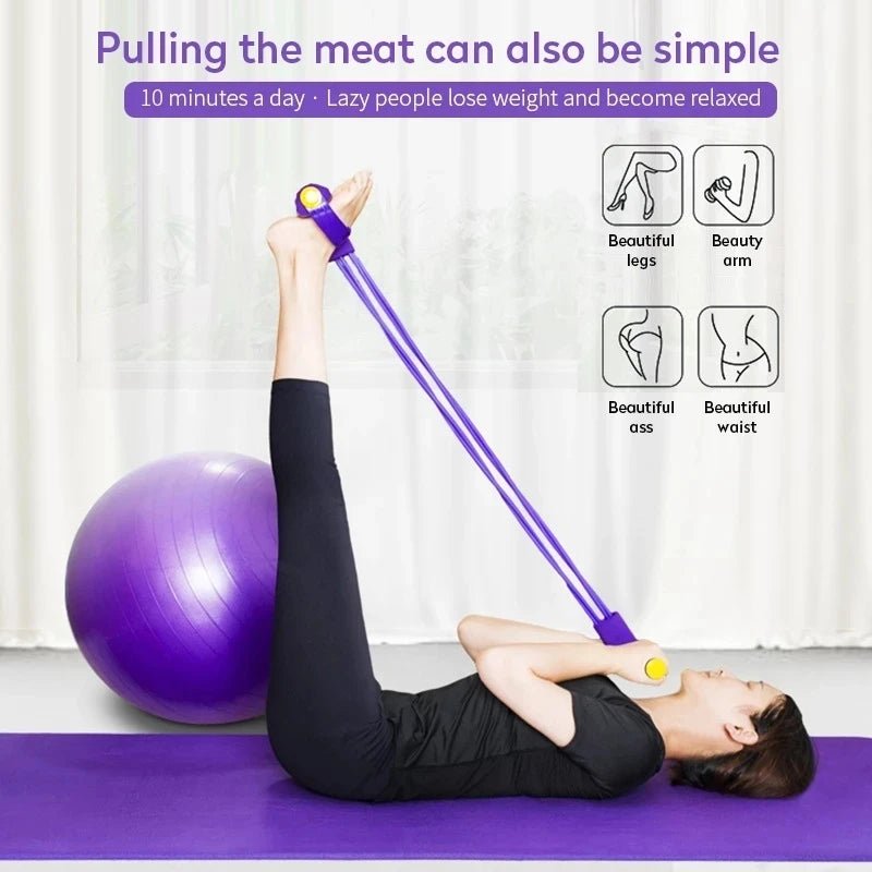4 Cordas Resistência Elásticas - Treino Abdominal Casa Premium