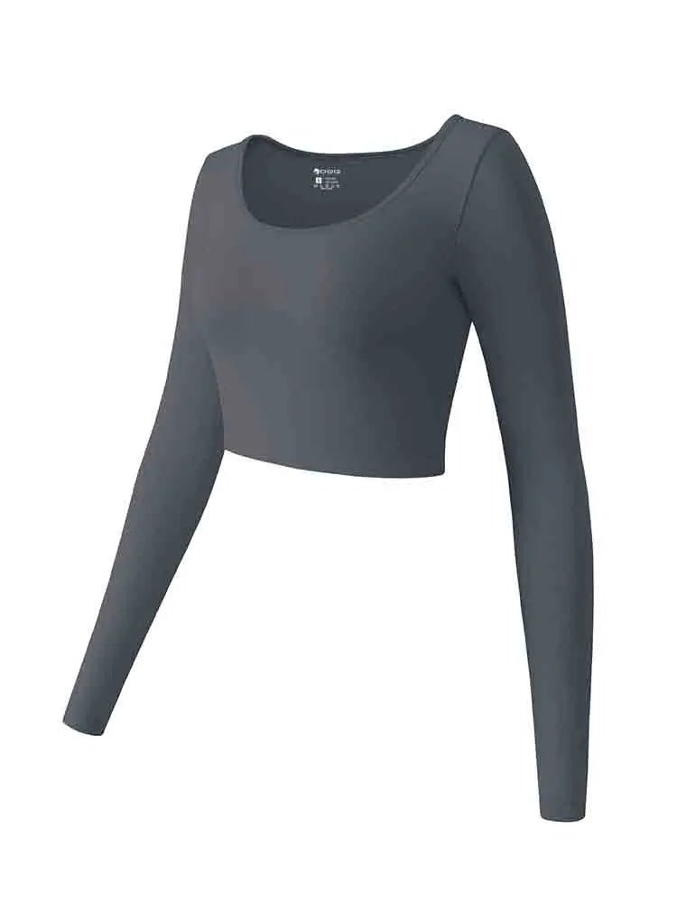 Women's Yoga Top Long Sleeved Round Neck Sports Wear Fitness Running Seamless Gym Woman Sport Shirt Female Workout Tops T-shirt