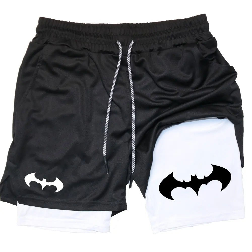 Gym Shorts Men Double-deck Workout 2 In 1 Quick Dry Training Short Pants Fitness Jogging Running Y2K Sportwear