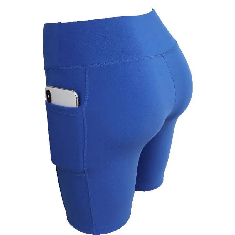 Women's High Waist Yoga Gym Shorts Lifting Push Up Tight Cycling Biker Shorts with Pockets Ideal for Running & Lady Gym Workouts