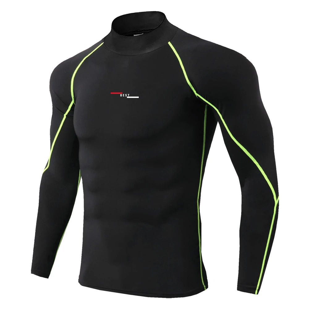 Mens Running T-shirts Compression Long Sleeve Sport Shirts Spider Printing Fitness Training Jogging Gym Quick Dry Tee