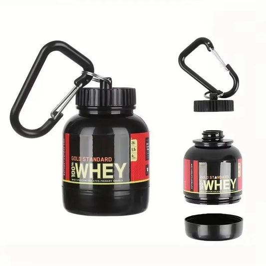 100ML Outdoor Sport Mini Portable Protein Container Powder Bottle With Whey Keychain Health Funnel Medicine Box Small Water Cup