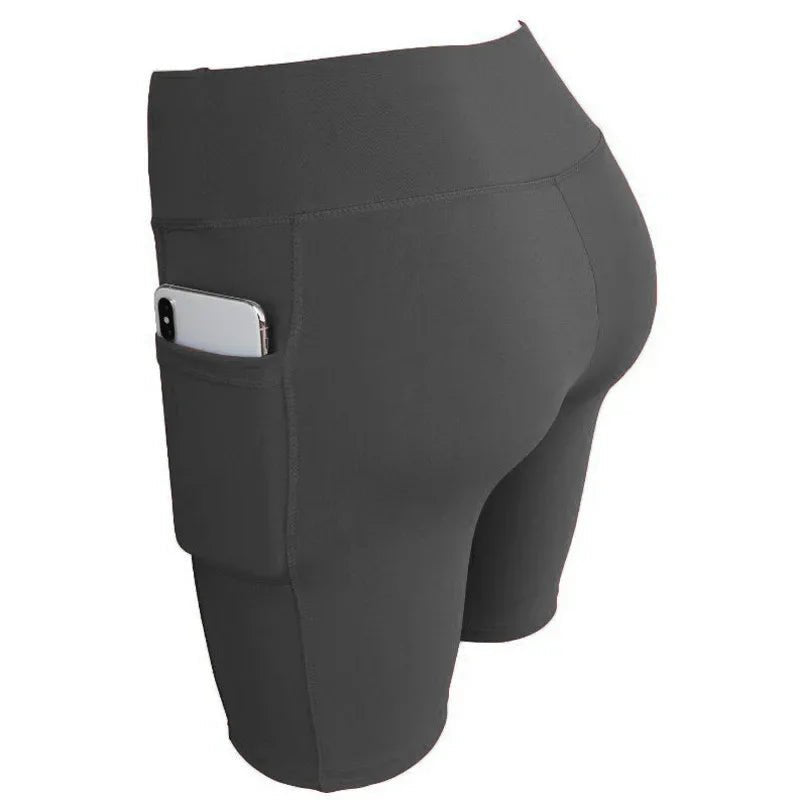 Women's High Waist Yoga Gym Shorts Lifting Push Up Tight Cycling Biker Shorts with Pockets Ideal for Running & Lady Gym Workouts