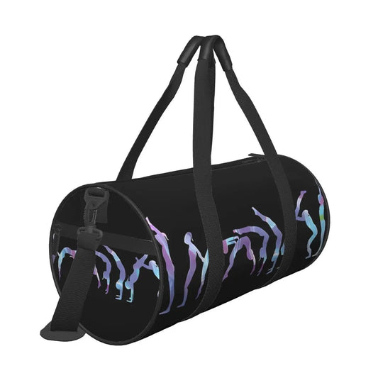 Gym Bag Gymnastics Girl Colorful Pattern Modern Sport Sports Bag with Shoes Couple Weekend Handbag Novelty Travel Fitness Bag