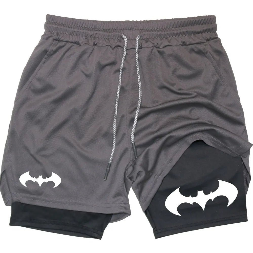 Gym Shorts Men Double-deck Workout 2 In 1 Quick Dry Training Short Pants Fitness Jogging Running Y2K Sportwear