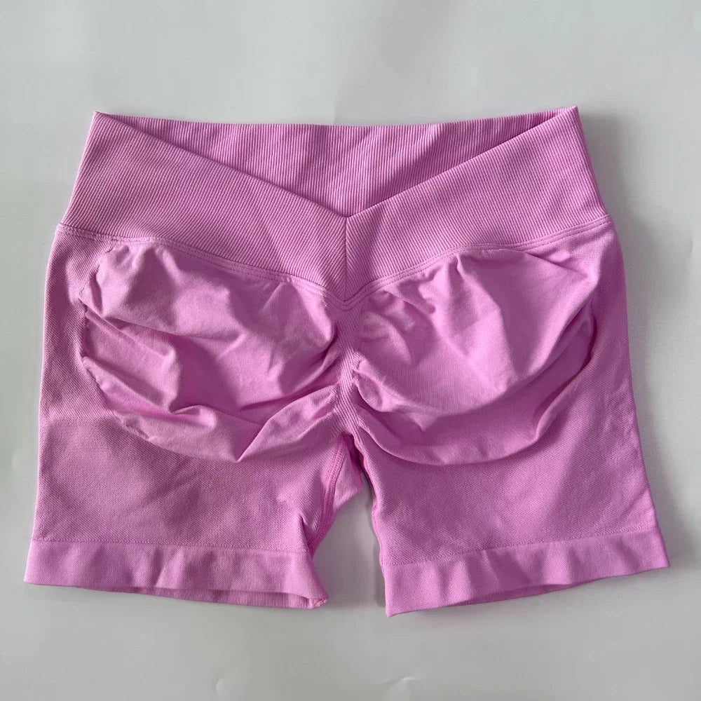 Short Gym Woman V Waist High Waist Fitness Training Yoga Clothing Running Butt Lifting Workout Leggings Cycling Sports Shorts