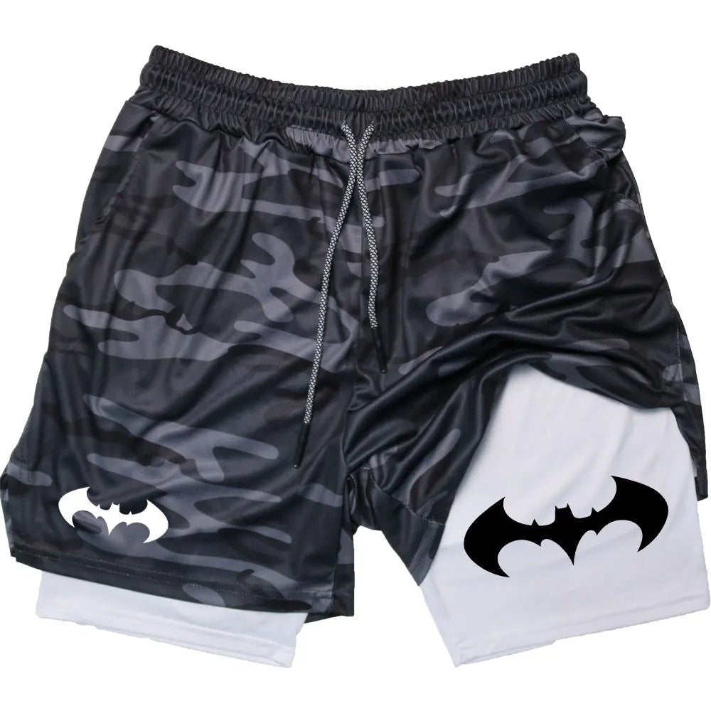 Gym Shorts Men Double-deck Workout 2 In 1 Quick Dry Training Short Pants Fitness Jogging Running Y2K Sportwear