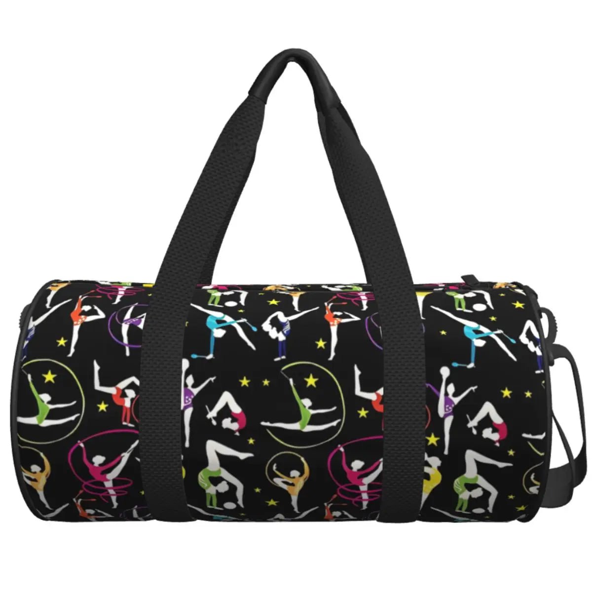 Gym Bag Gymnastics Girl Colorful Pattern Modern Sport Sports Bag with Shoes Couple Weekend Handbag Novelty Travel Fitness Bag