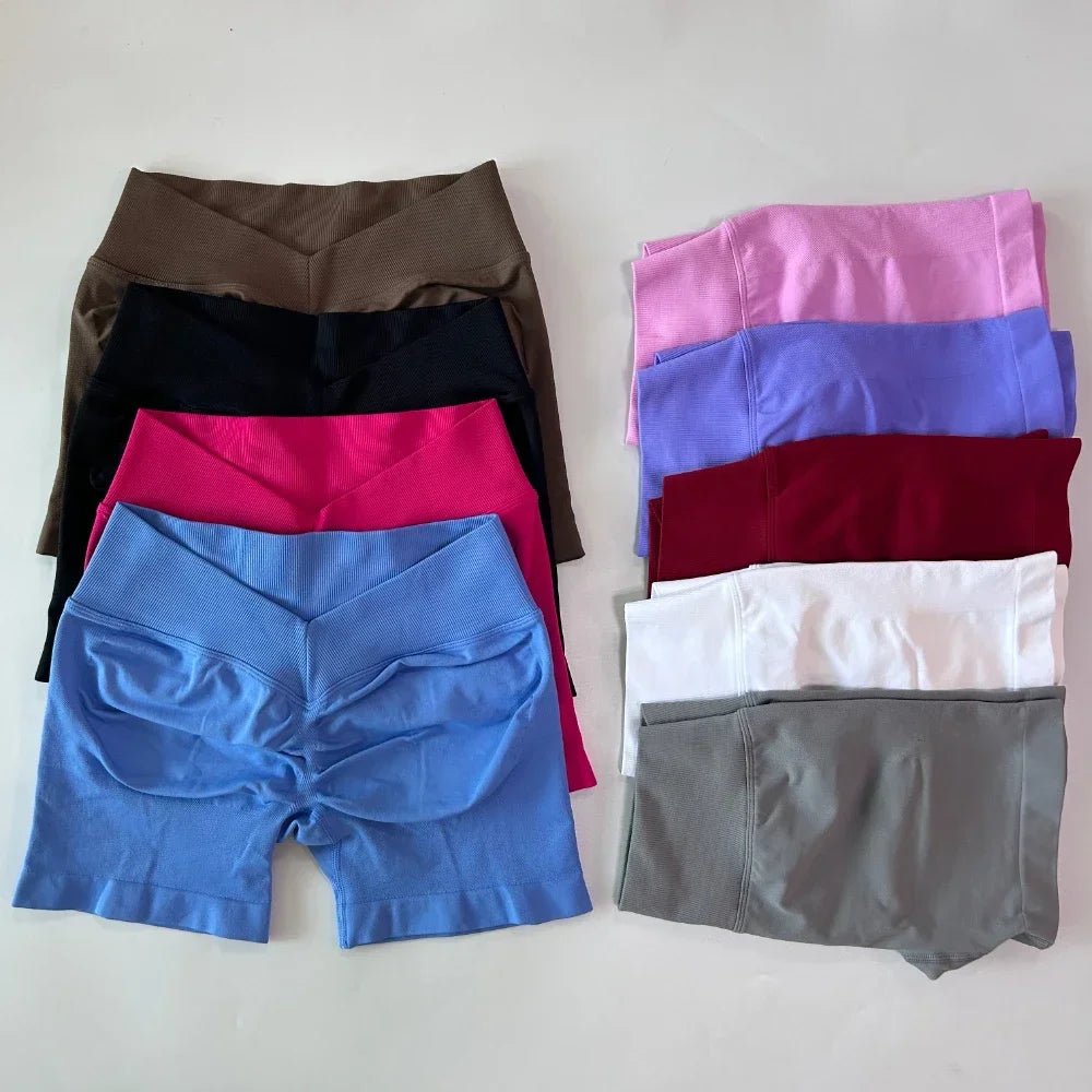 Short Gym Woman V Waist High Waist Fitness Training Yoga Clothing Running Butt Lifting Workout Leggings Cycling Sports Shorts