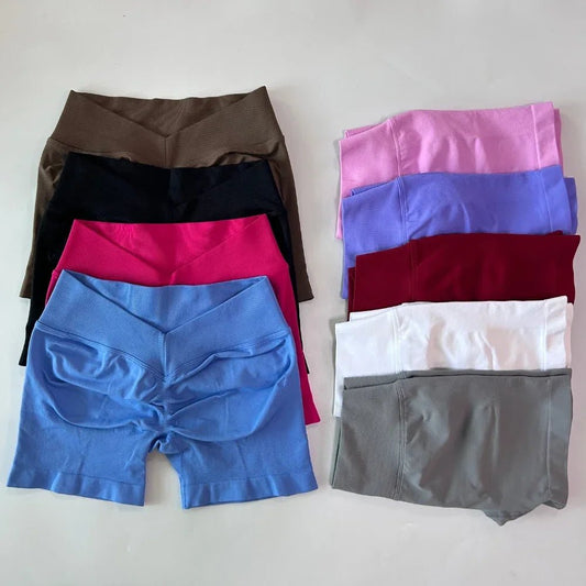 Short Gym Woman V Waist High Waist Fitness Training Yoga Clothing Running Butt Lifting Workout Leggings Cycling Sports Shorts