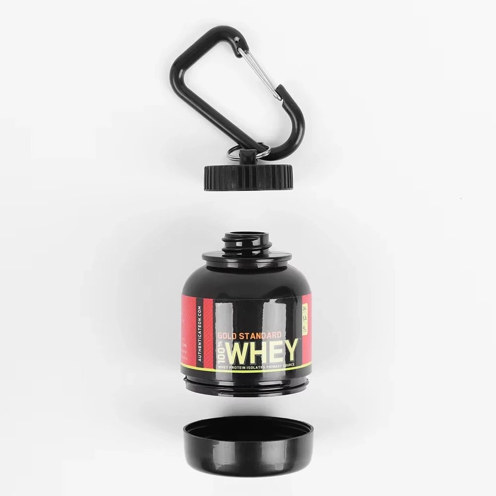 100ML Outdoor Sport Mini Portable Protein Container Powder Bottle With Whey Keychain Health Funnel Medicine Box Small Water Cup