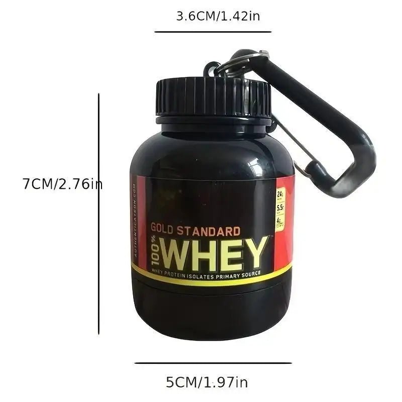 100ML Outdoor Sport Mini Portable Protein Container Powder Bottle With Whey Keychain Health Funnel Medicine Box Small Water Cup