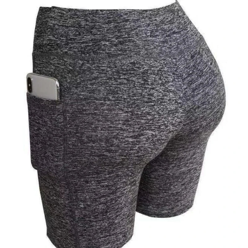 Women's High Waist Yoga Gym Shorts Lifting Push Up Tight Cycling Biker Shorts with Pockets Ideal for Running & Lady Gym Workouts