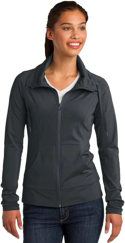 LST852 Women'S Sport-Wick Stretch Full-Zip Jacket, Charcoal Grey, Xxx-Large