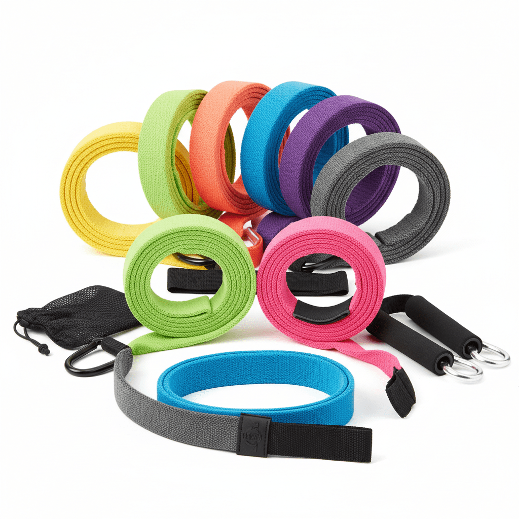 Bandas de resistência coloridas para yoga e pilates
